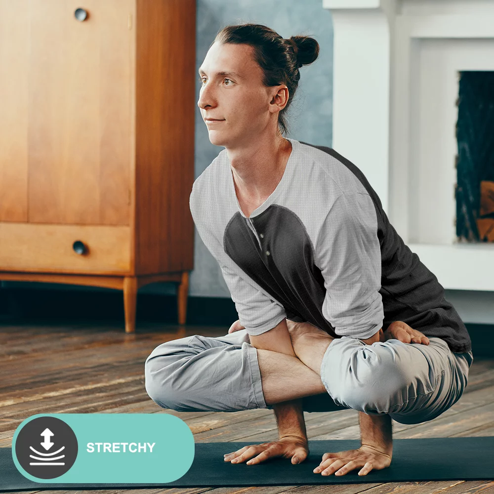 DARESAY 3-Pack Men's Thermal Crew Long Sleeve Henley Tops Base Layer Shirt-(Up to 3X)