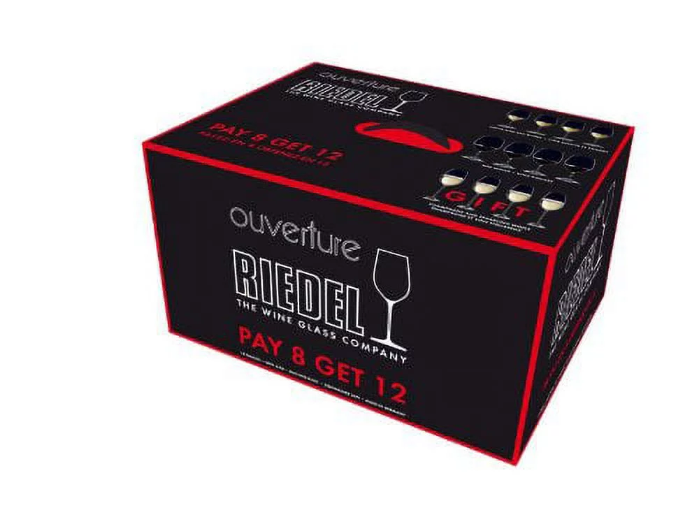 Riedel Ouvertur-e Red/White Magnum and Champagne Pay 8 Get 12 Glasses - Set of 12