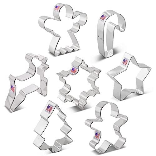Ann Clark Cookie Cutters Christmas Cookie Cutters 3-Pc. Set Made in USA, Snowflake, Gingerbread Man, Christmas Tree