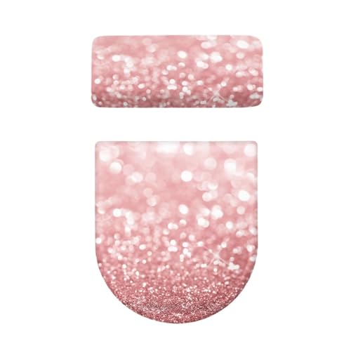 Christmas Bow Bell Toilet Tank Lid Cover and Toilet Seat Lid Cover 2 Pcs Set Toilets Covers with Elastic Cloth Fits Most Toilets Tanks & Lids