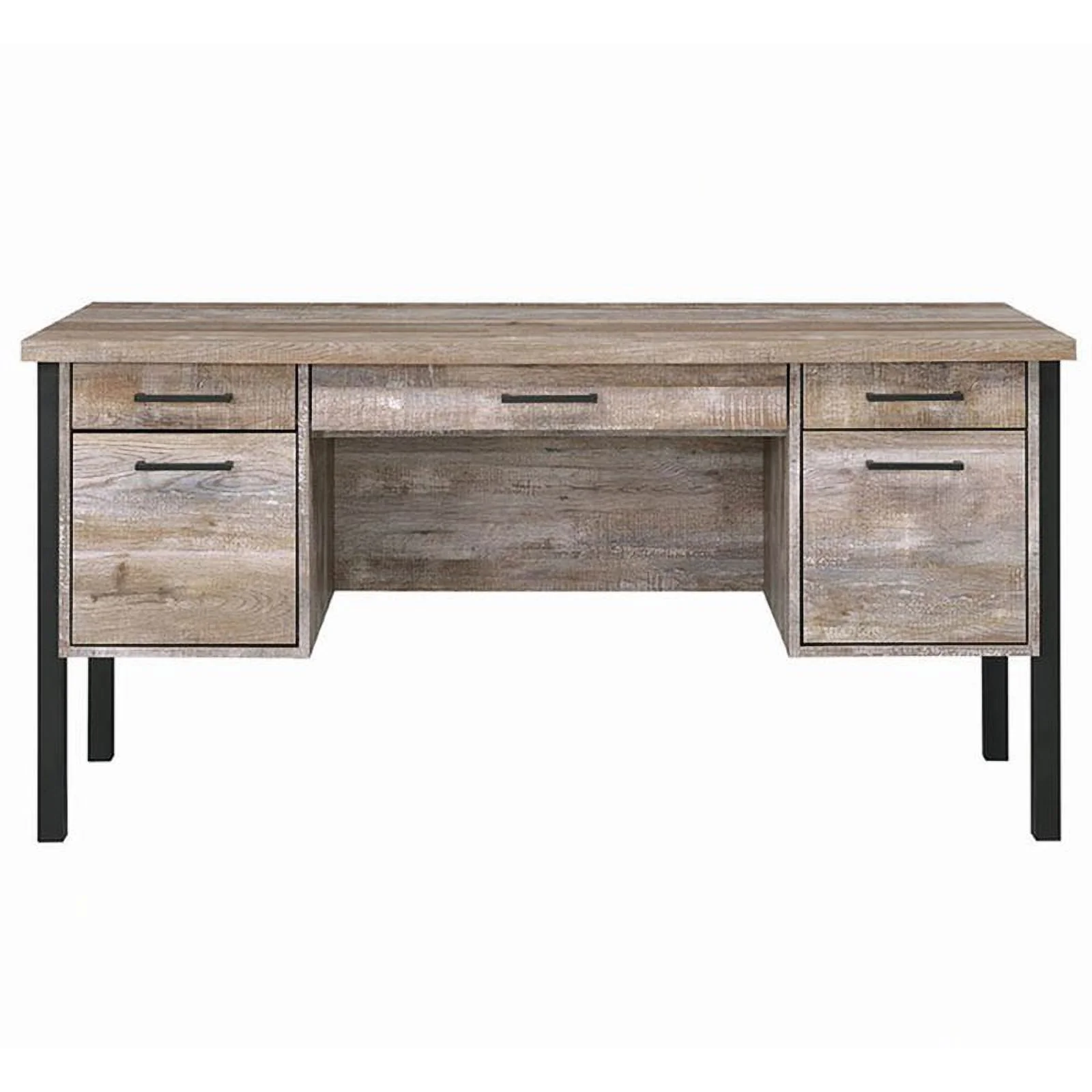 Samson 4-drawer Office Desk Weathered Oak