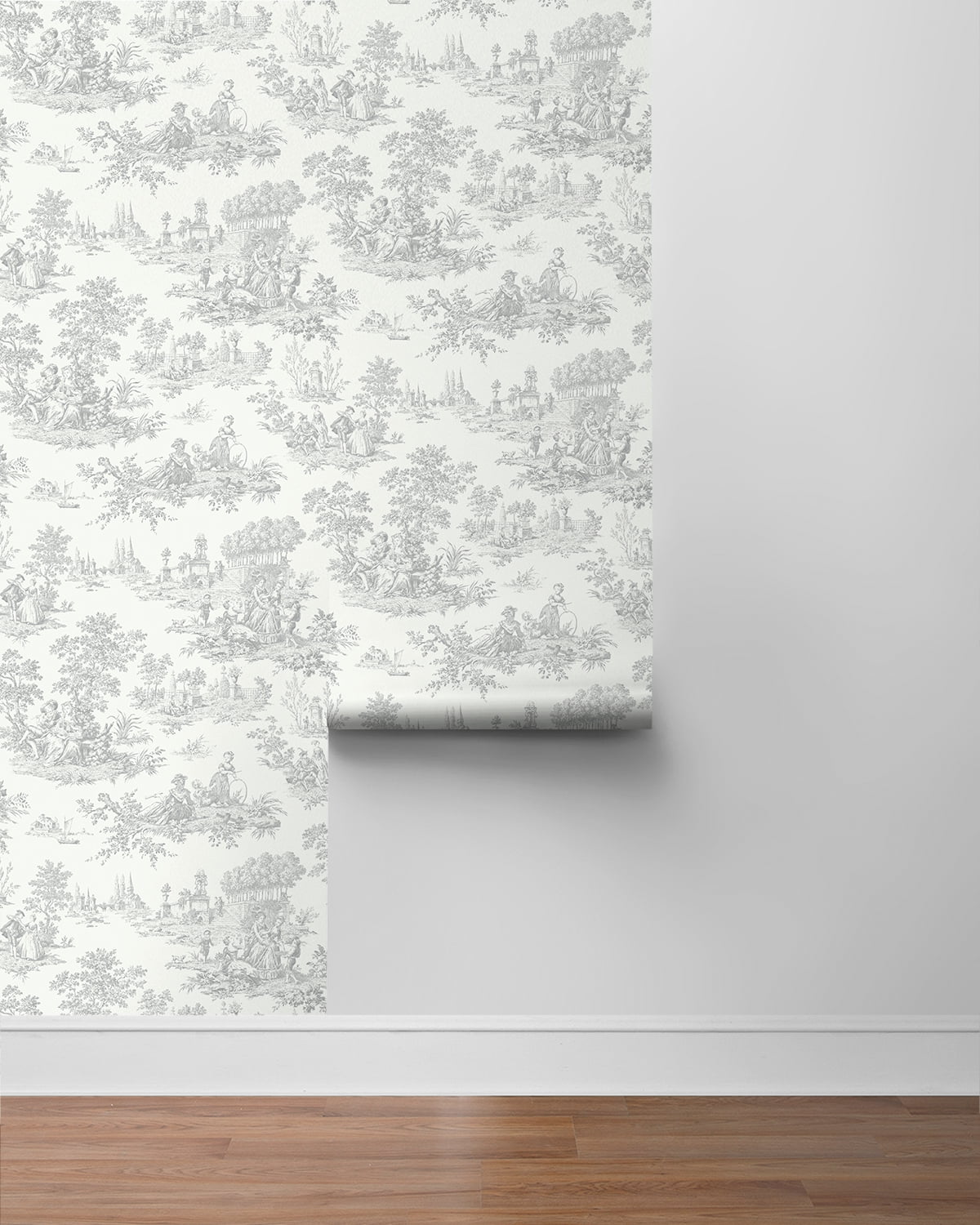 NextWall Argos Grey Chateau Toile Peel and Stick Wallpaper
