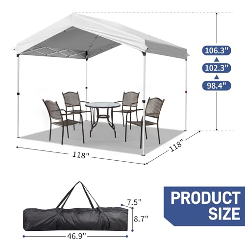 Outvita 10x20ft Ez Pop Up Outdoor Canopy Tent, Portable Commercial Instant Tent with Carry Bag for Party Wedding Birthday BBQ Events