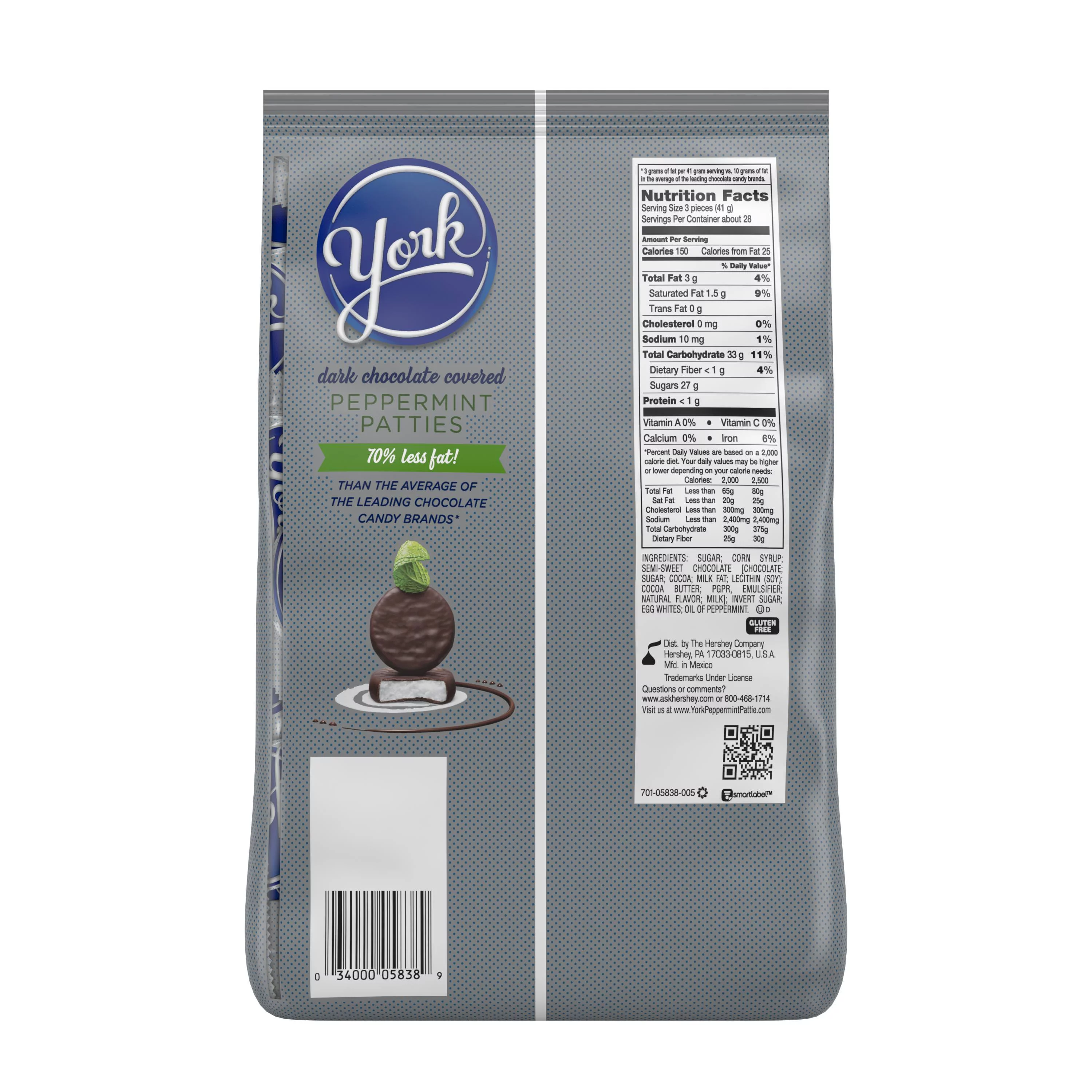 York, Peppermint Patties Dark Chocolate Candy, 40 Oz