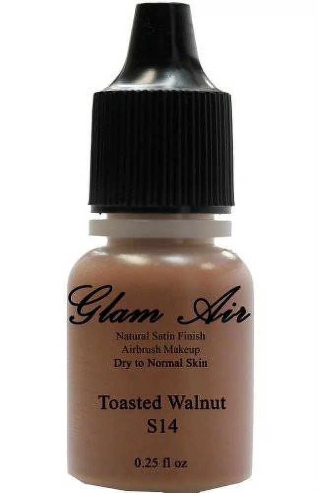 Glam Air Airbrush Water Based Makeup Foundations Satin S13 Soft Walnut, S14 Toasted Walnut, S15 Summer Bronze - 0.25 Oz Set of 3