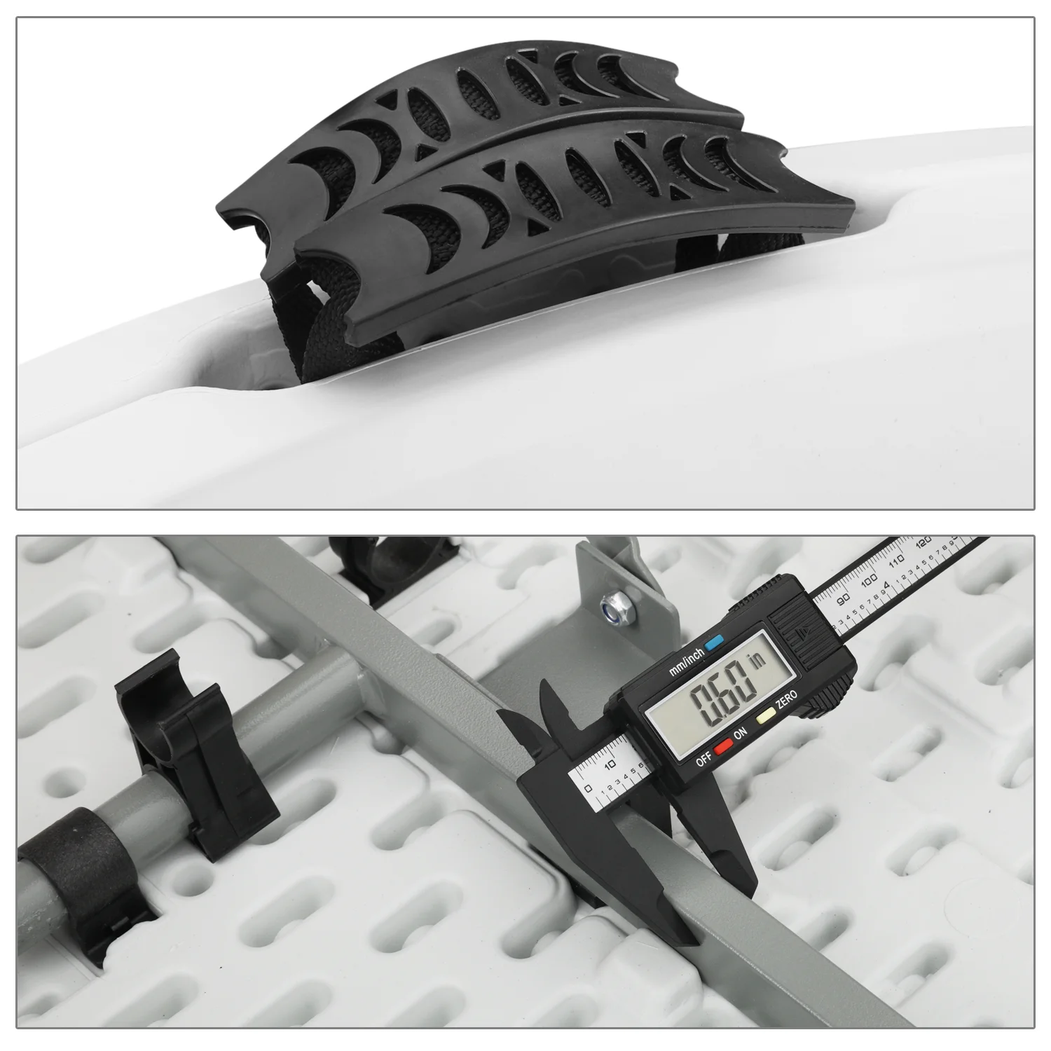 Magshion 7 Pieces 4.5 FT Folding Round Table and Chair Set, Event Wedding Card Desk with Handle and Foldable Stools with Steel Frame, White