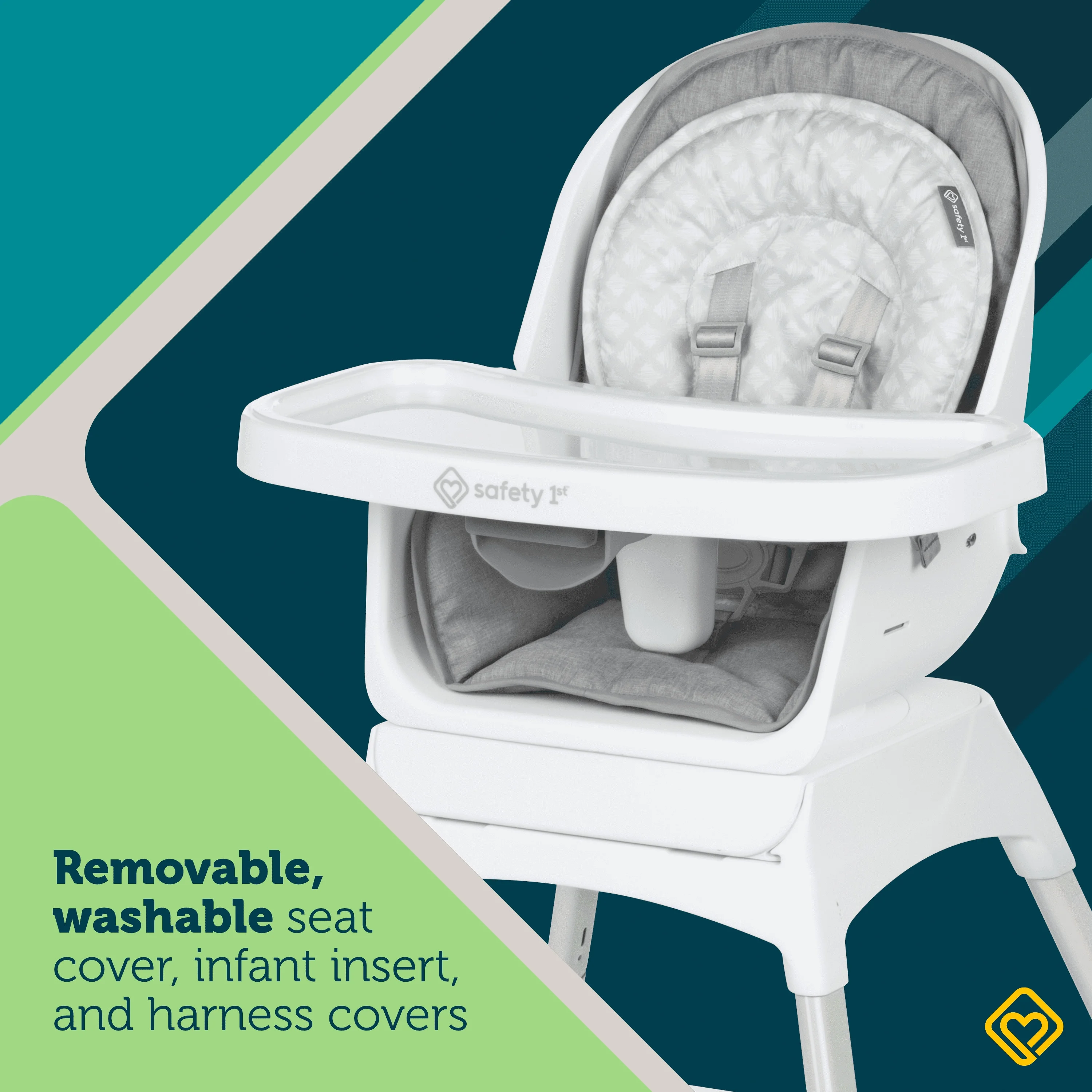 Safety 1st Grow and Go Rotating High Chair, Soft Ash