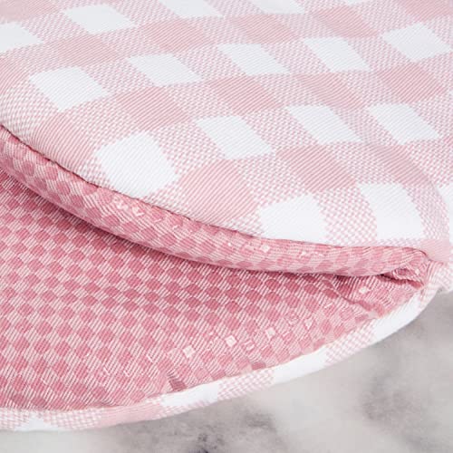 KitchenAid Gingham Cotton Mini Oven Mitt 2-Pack Set, Passion Red, 5.5