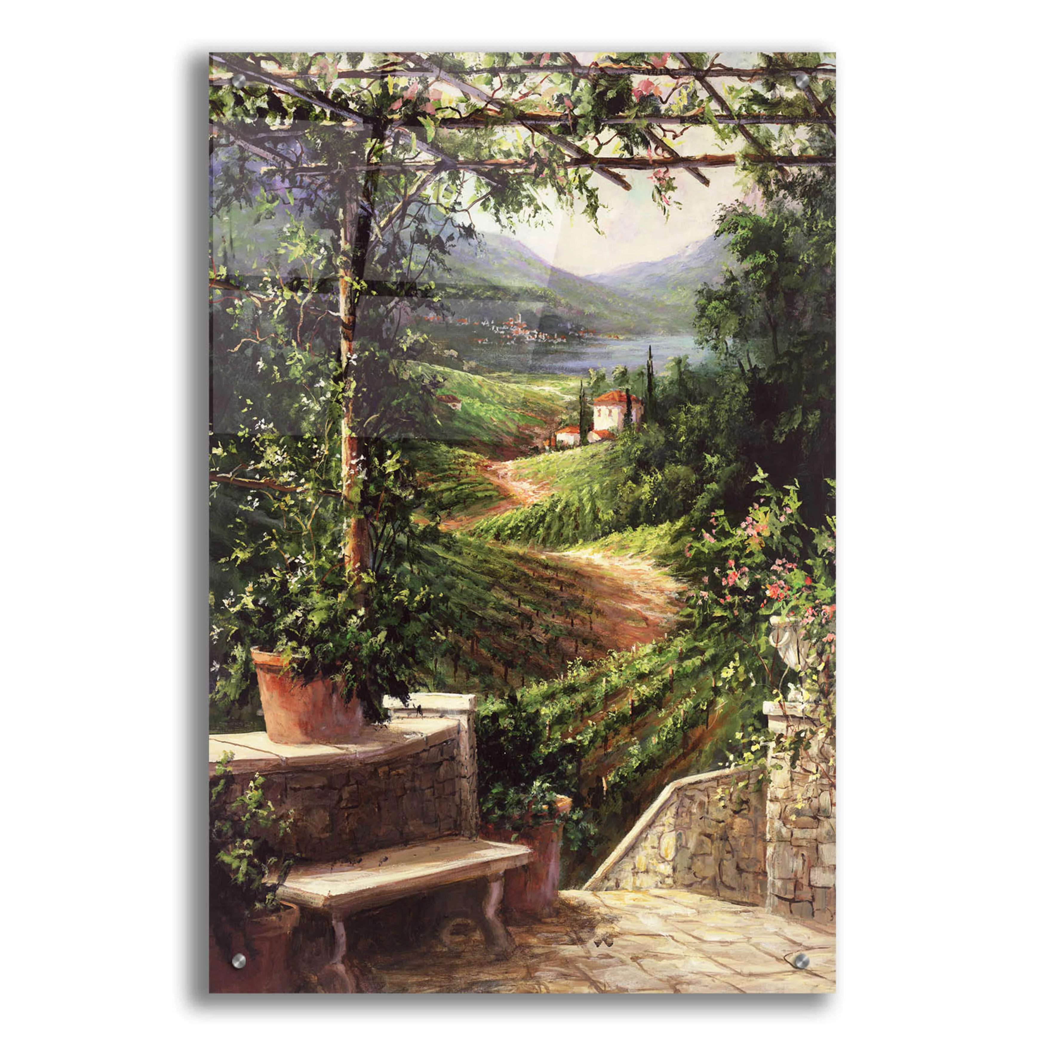 Epic Art 'Chianti Vineyard' by Art Fronckowiak, Acrylic Glass Wall Art, 24
