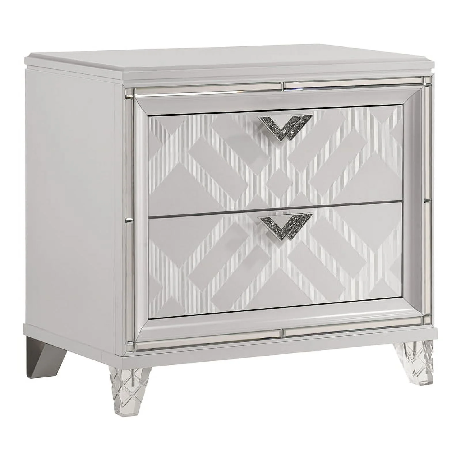 Pemberly Row 3-Piece White Solid Wood Bedroom Set - King + 2 Nightstands