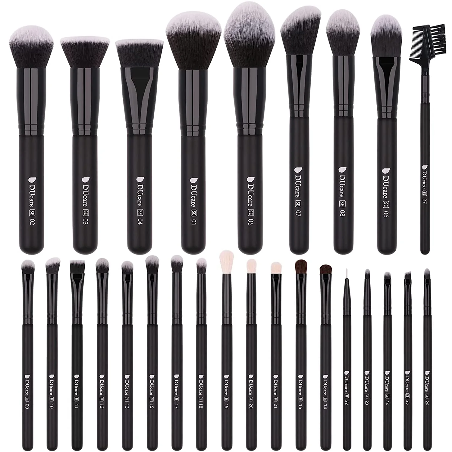 DUcare Makeup Brushes Professional 27Pcs Makeup Brush Kit Set Kabuki Foundation Blending Face Powder Blush Concealers Eye Shadows