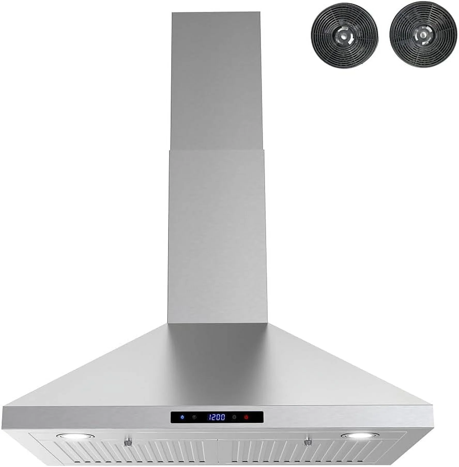 Streamline 30 in. Giotto Ductless Wall Mount Range Hood in Brushed Stainless Steel with Baffle Filters, Touchpad Control, LED Lights