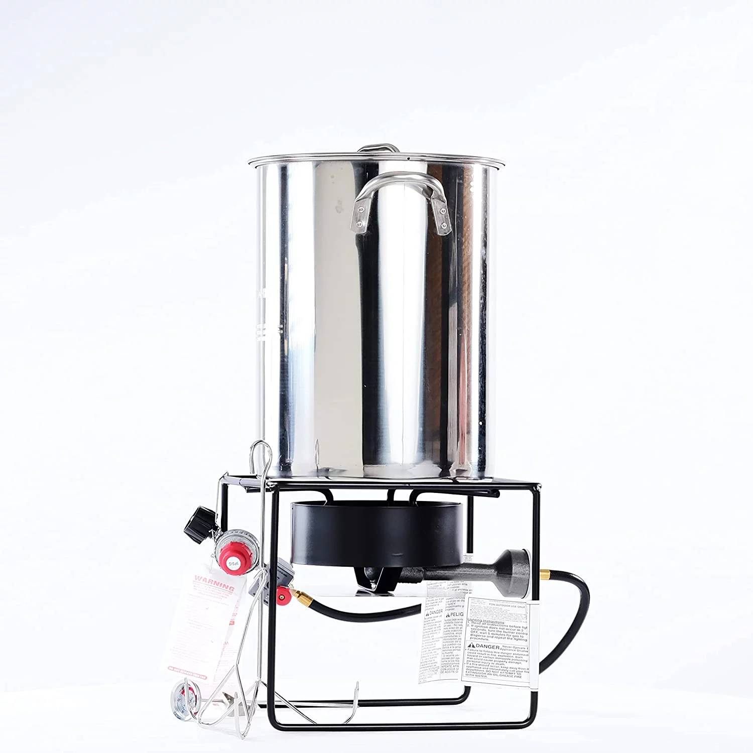 12 in. Welded Square Turkey Fryer Package with Stainless Steel Turkey Pot