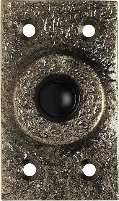 Skandh Iron Doorbell Chime Push Button Black Powder Coated Vintage Decorative Door Bell with Easy Installation 3.06