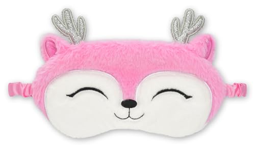 iscream Bright Holiday Satin-Lined Embroidered Fleece Sleep Mask - Ol' St. Nick