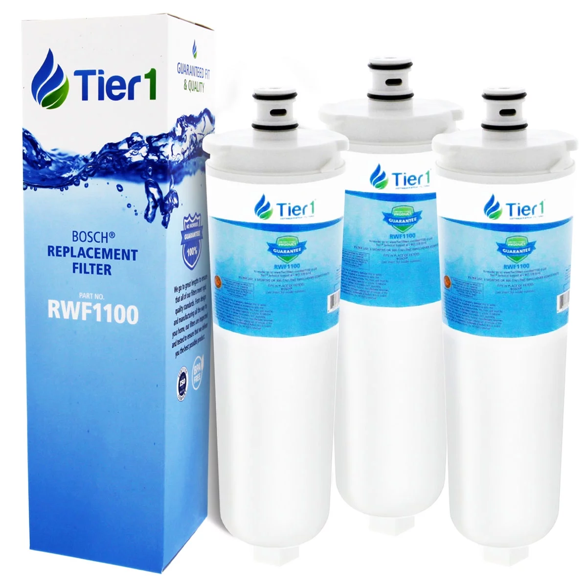 Tier1 CS-52 Refrigerator Water Filter 3-pk | Replacement for Bosch 640565, Whirlpool WHKF-R-PLUS, EVOLFLTR10, AP3961137, 3M Cuno CS-52, CS-51, Fridge Filter