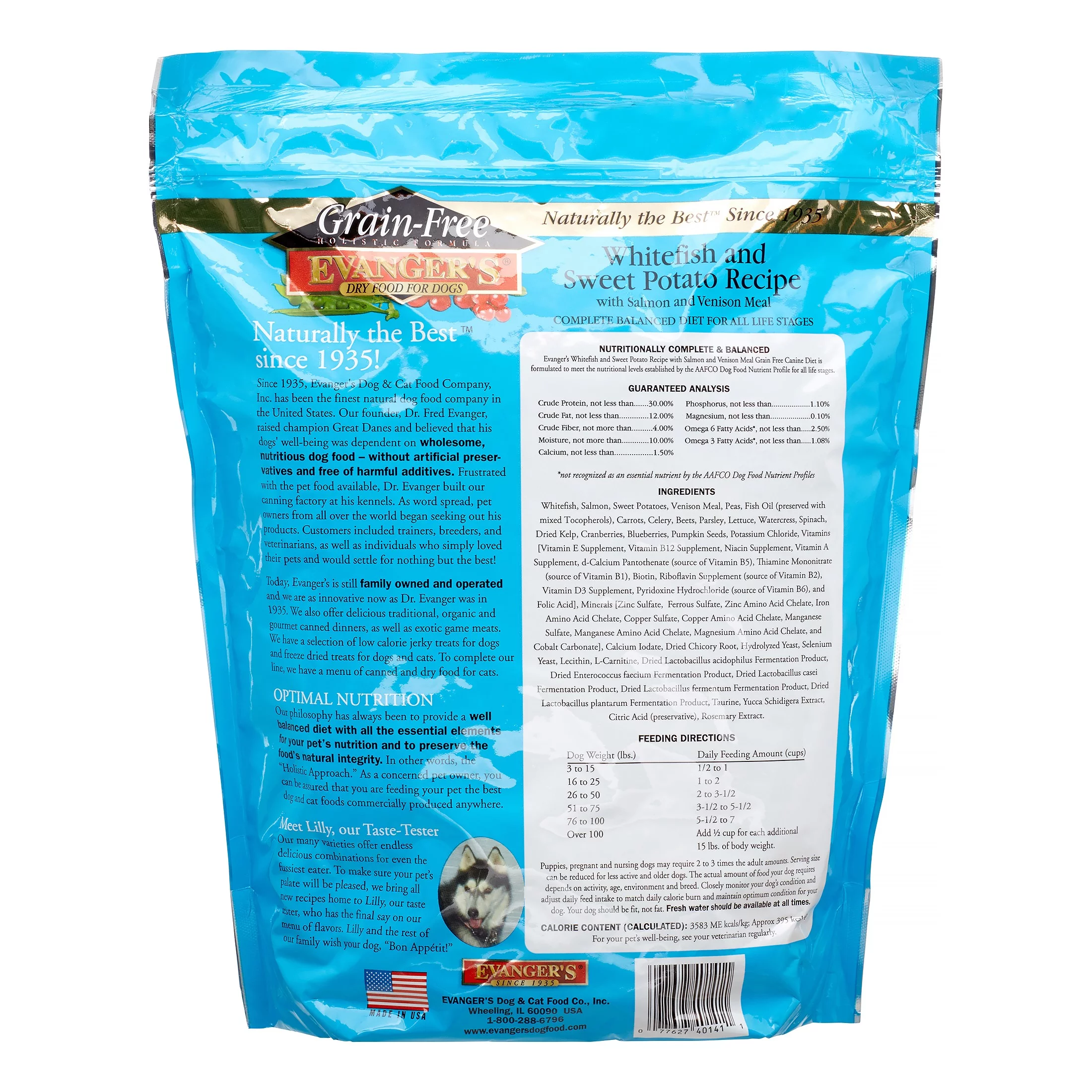 Evanger's Whitefish & Sweet Potato with Salmon & Venison Dry Dog Food, 4.4 Lb.