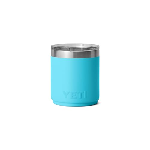 YETI Rambler Lowball, Vacuum Insulated Stainless Steel Stackable Lowball with MagSlider Lid, Stainless Steel, 10 oz (296 ml)