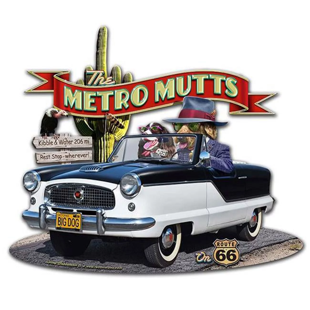 Past Time Signs LGB075 Larry Grossman Metro Mutts Plasma Satin Metal Sign - 16 x 14 in.