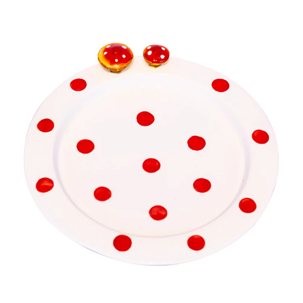 Hand-painted Ceramic Plate Stereo Mushroom Bread Plate Salad Dish Tableware