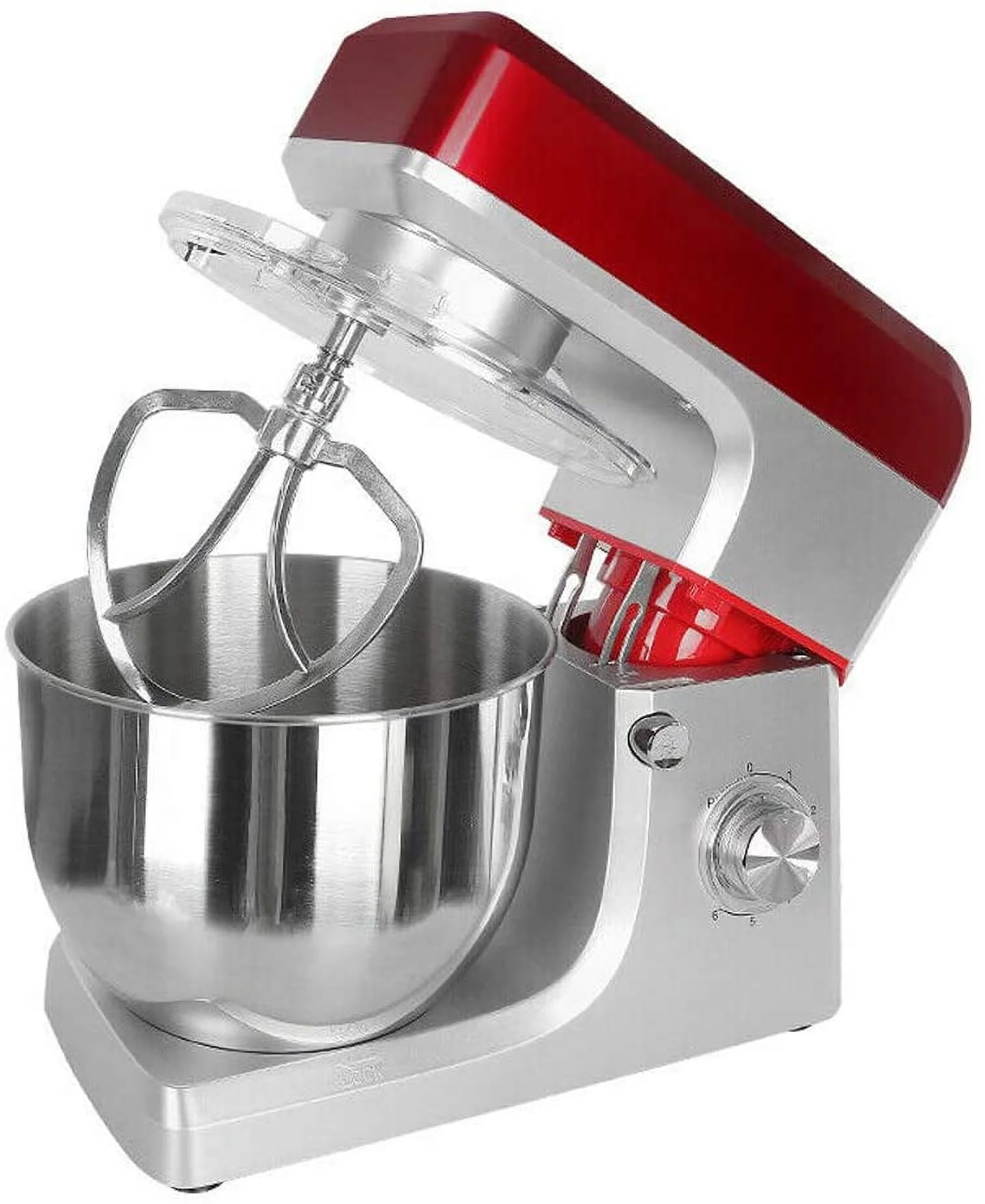 Commercial Stand Mixer 7L Commercial Electric Food Mixer with Dough Hook Kitchen Stainless Steel Dough Mixer Egg Beater Six Speed Household Red
