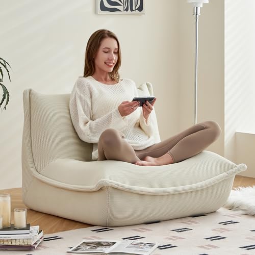 Bean Bag Chairs for Adults Giant BeanBag Chair Sofa Memory Foam Bean Bag Chair Couch with Ergonomic Design for Adults and Kids Home Living Room Bedroom Office Home Gaming Salon(Caramel Color)