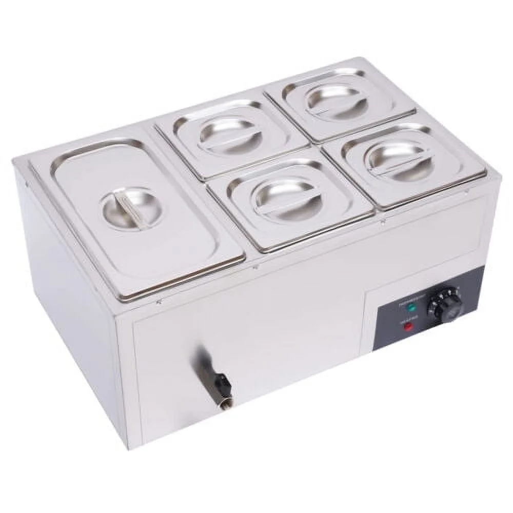 Commercial 5-Pan Food Warmer Stainless Steel Buffet Catering Food Warmer 600W