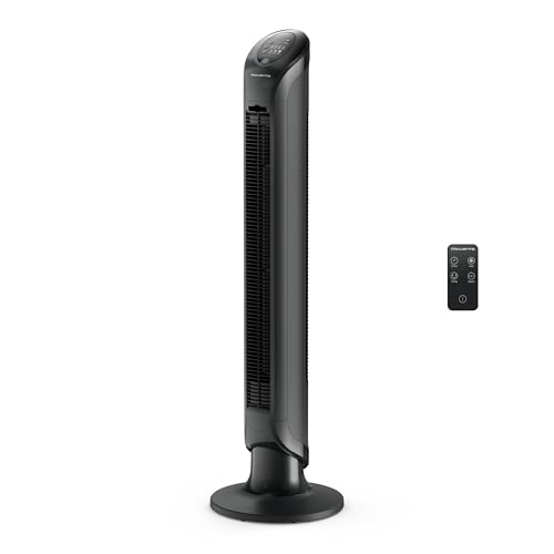 Rowenta, Pedestal Fan, Extreme Outdoor Fan with Remote, 65 Inches, Ultra Quiet Fan, Oscillating, Portable, 3 Speeds, Digital Control, Black, Ourdoor, VU4510