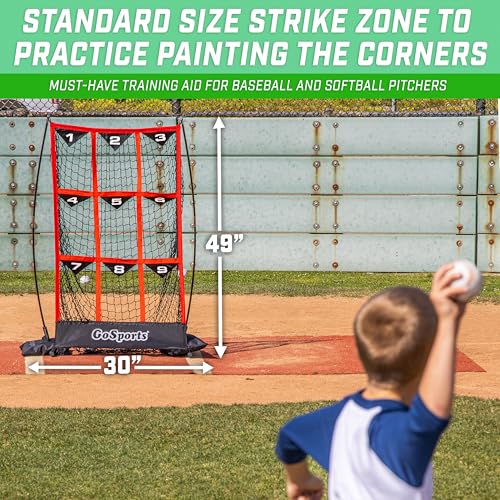 GoSports Baseball and Softball Pitching Strike Zone Target Net - Choose Your Size