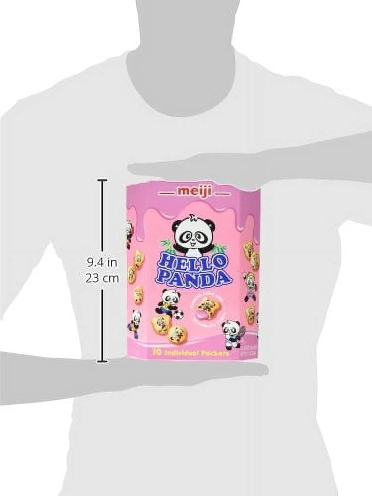 Meiji Hello Panda Family Pack Cookies, Strawberry, 9.1 oz (10 Individual Packets)