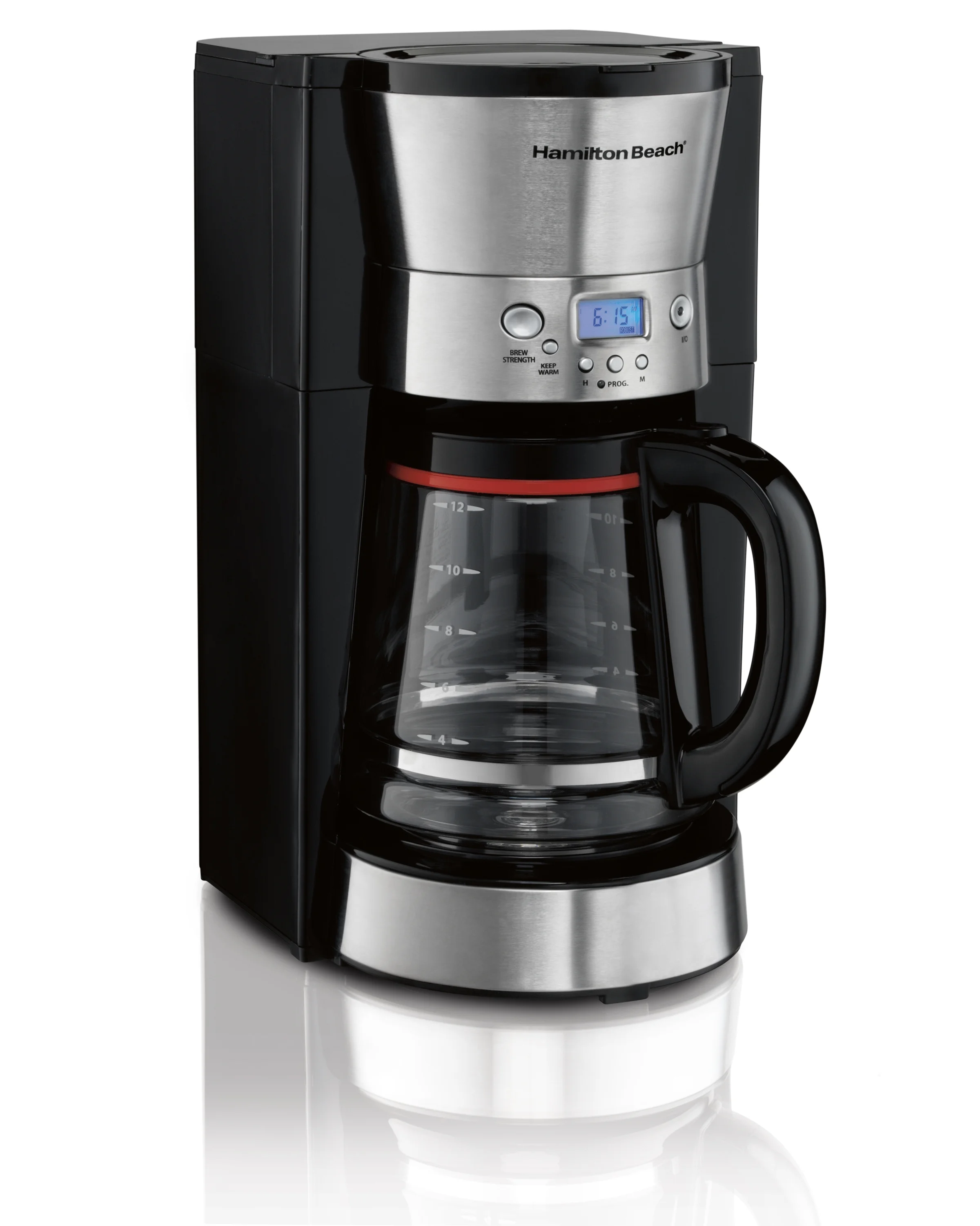 Hamilton Beach Programmable Coffee Maker, 12 Cups, Black, 46895