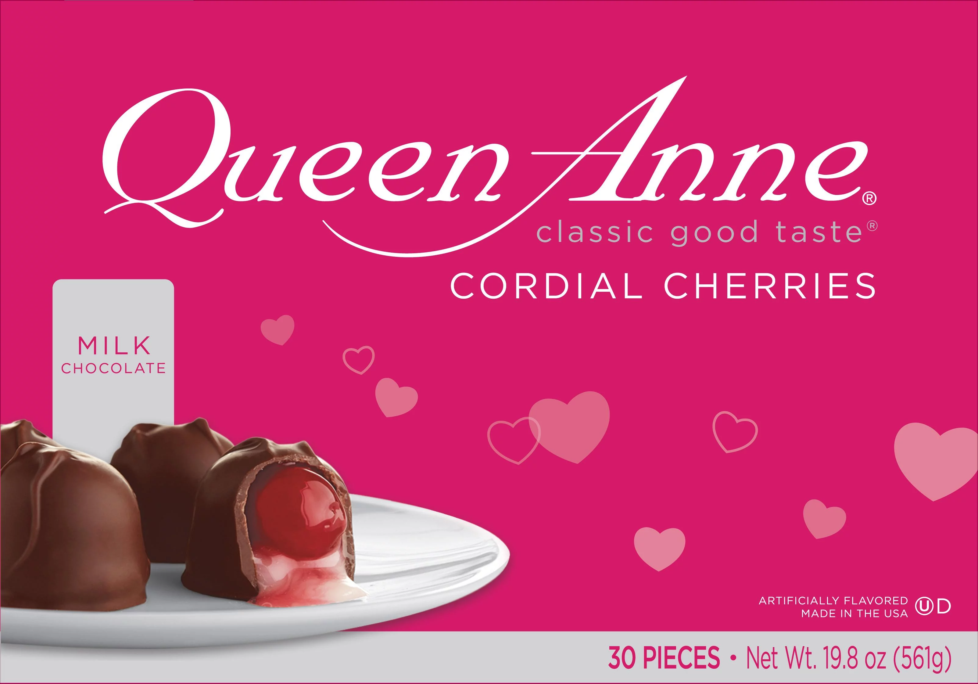 Queen Anne Milk Chocolate Cordial Cherries, 19.8 oz Box, 30 Pieces