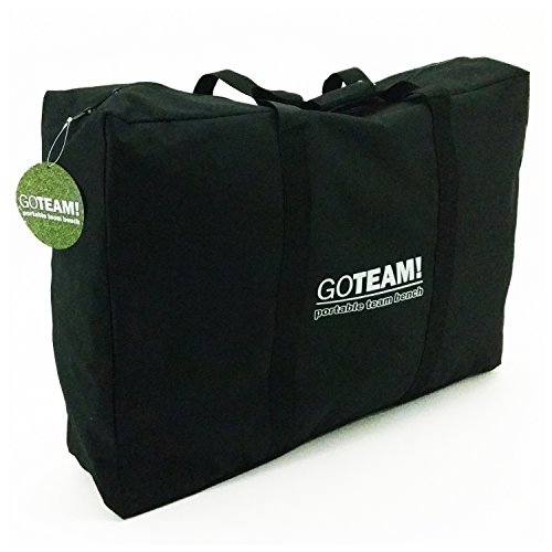 GoTEAM! Pro 4 Seat Portable Folding Team Bench w/Cupholders and Carry Case (Black)