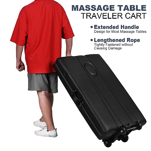 Massage Table Cart Portable Massage Table Traveler Cart Massage Table Cart with Wheels Portable Massage Table Carrier Trolley Telescoping Handle Fits Most Sizes Sturdy Foldable Light Durable