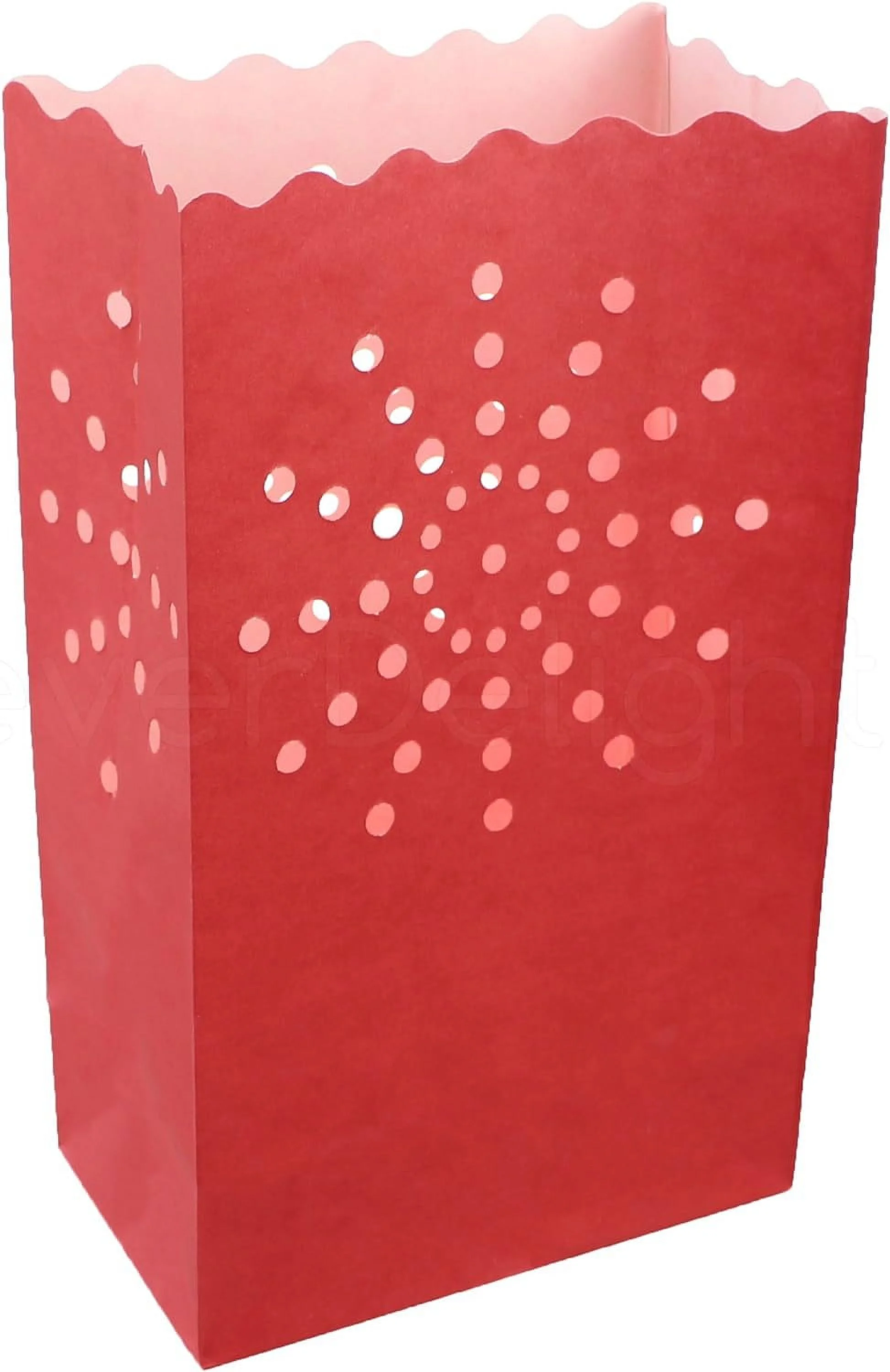 Red Sunburst Luminary Bags - 50 Count - Wedding Party Tropical Christmas Holiday Luminaria