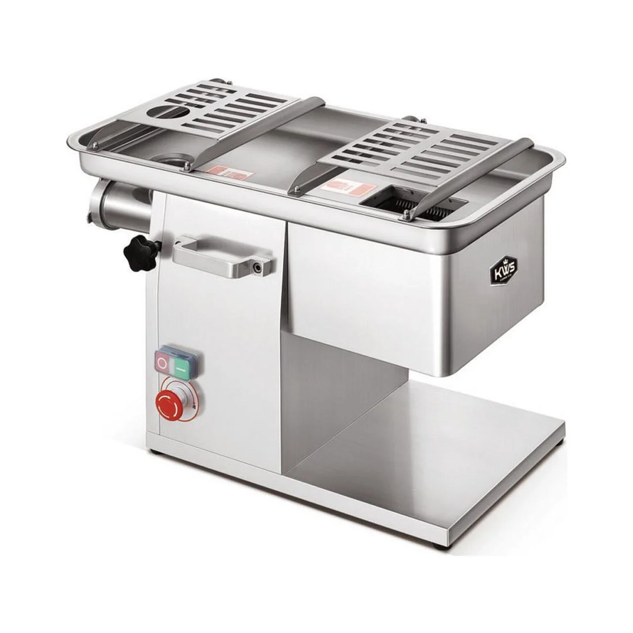 KWS JQ-58 Duo Function Commercial 1950W 2.6HP Electric Fresh Meat Cutter + Stainless Steel Meat Grinder All in One Grinding and Slicing Machine for Restaurant/Deli/ Butcher Shop