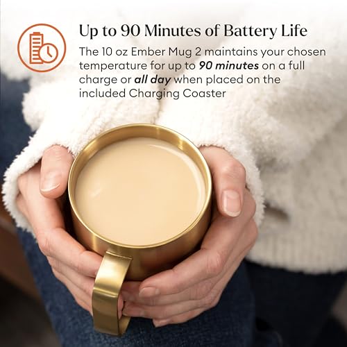 Ember Temperature Control Smart Mug 2, 14 Oz, App-Controlled Heated Coffee Mug with 80 Min Battery Life and Improved Design, Black