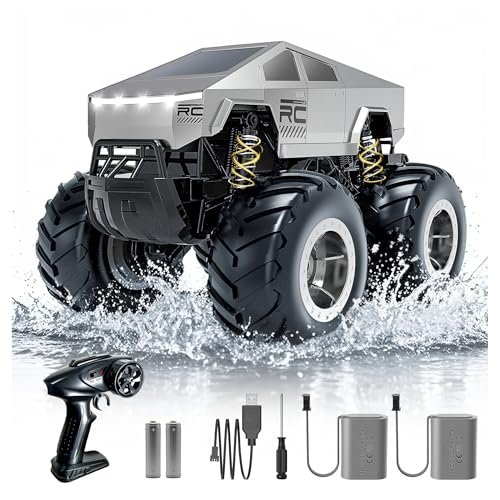 Remote Control Car: Off-Road Pick-Up Truck, 4WD Waterproof Hobby RC Truck Toys for All Terrain, 1:16 Scale Monster RC Truck Toys, Amphibious 2.4 GHz Vehicles Gift for Boys, Ages 5–8, 8–12+