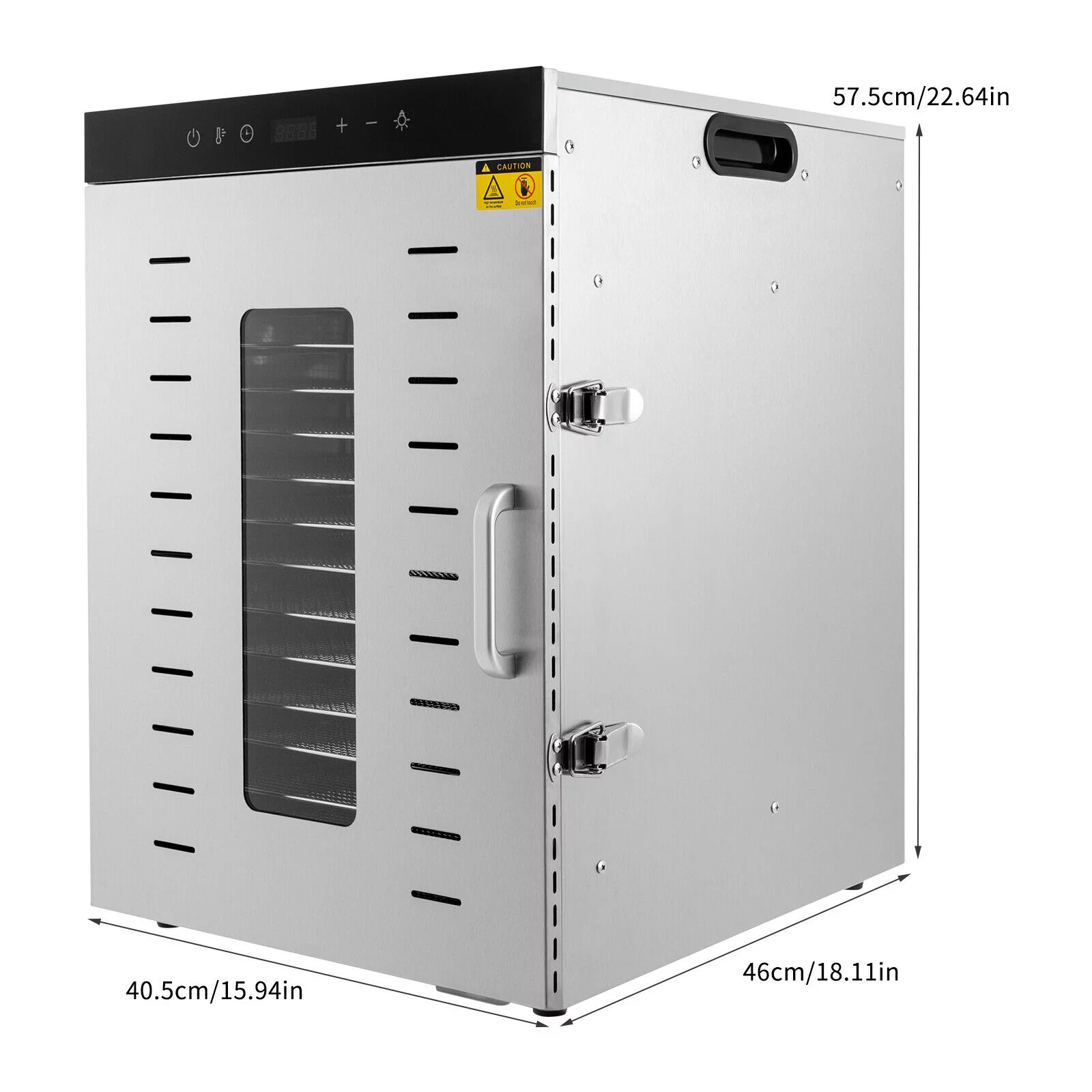 Miumaeov Food Dehydrator with 16 Trays Stainless Steel Food Dryer Vegetables for Meat Beef Jerky Flowers Adjustable Timer and Temperature Control