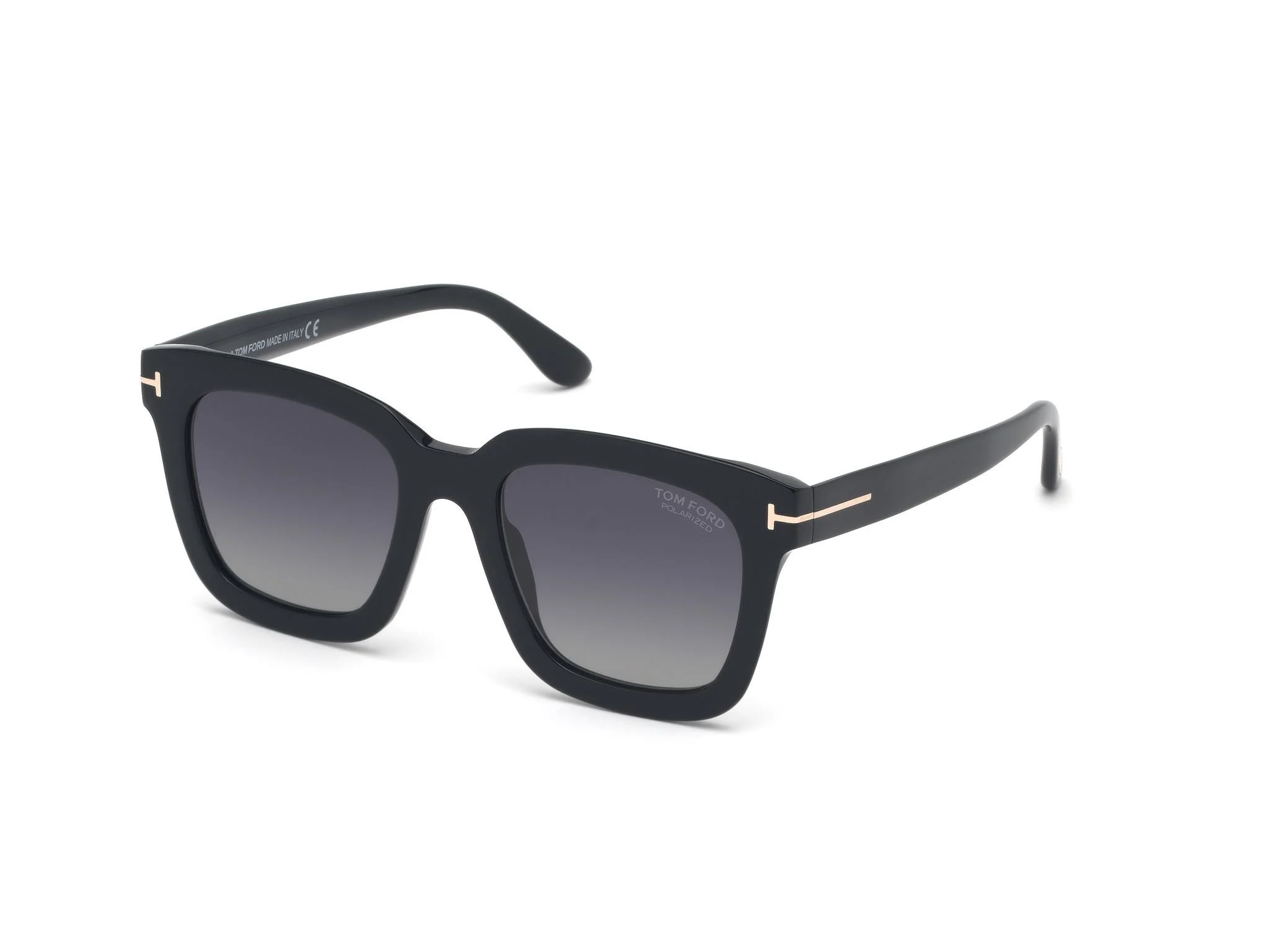 Tom Ford FT 0690 Sunglasses 01D Shiny Black/ Gradient Grey Polarized W. Silver Mirror Lenses