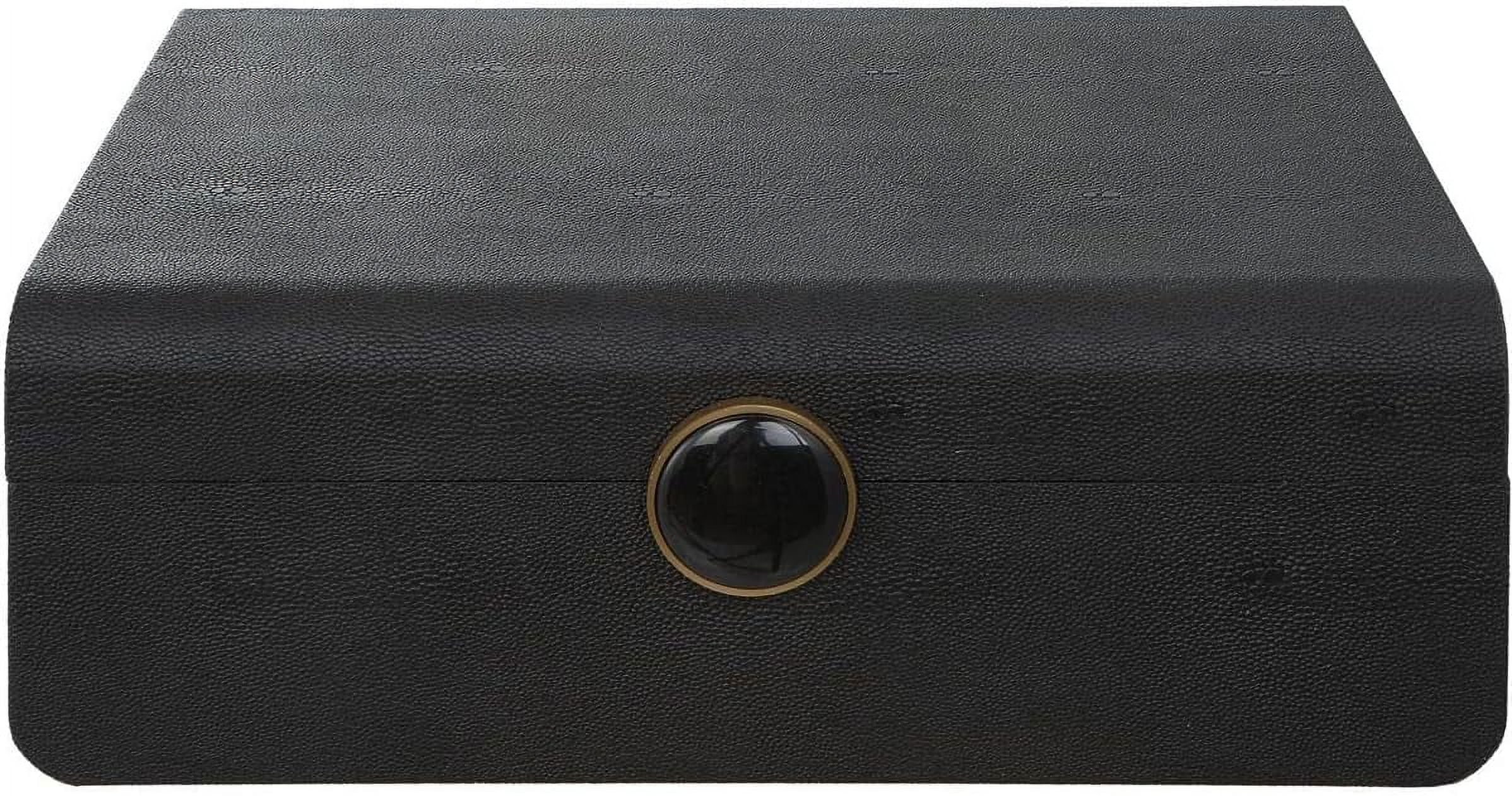 Lalique Contemporary MDF Wood And Shagreen Box In Black Finish