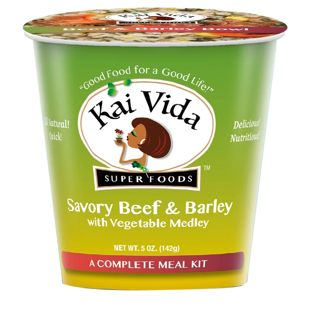 Kai Vida Savory Beef & Barley with Kale & Flatbread Bowls (3-pack)