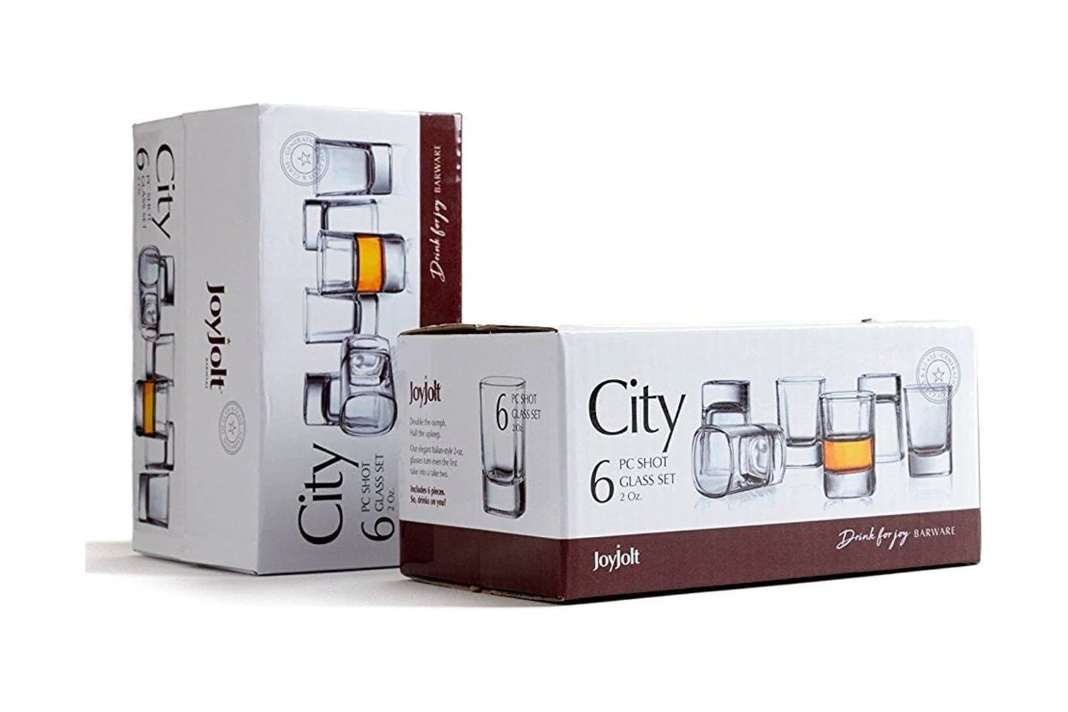 JoyJolt City Shot Glasses Glass Heavy Base Shot Glass | 2 oz (Set of 12)