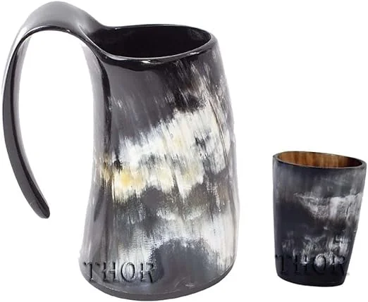 Viking Drinking Horn Mug Authentic Medieval Handmade/For Shot Drink Cup/Food Safe Beer Horns Rustic Vintage Home Decor Gifts