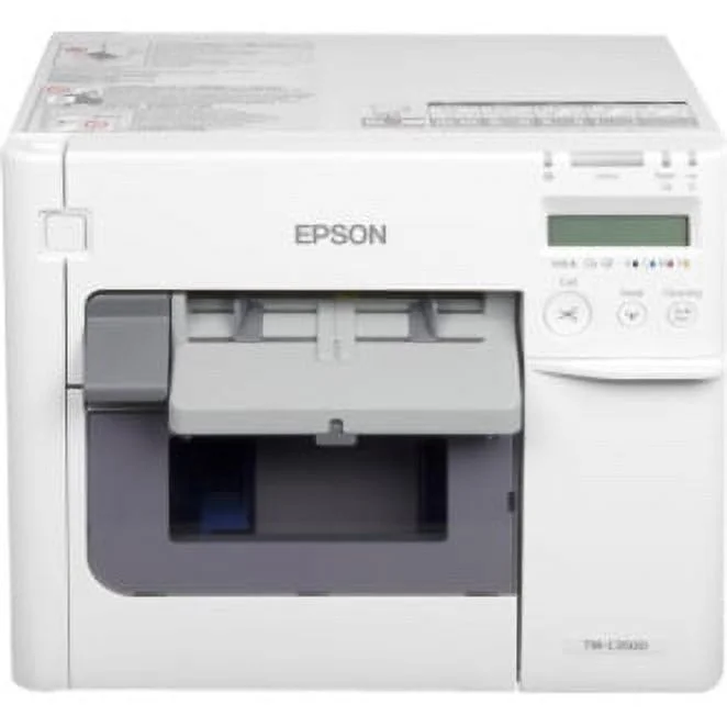 Epson TM-C3500 Desktop Inkjet Printer, Color, Label Print, Ethernet, USB, With Cutter, White