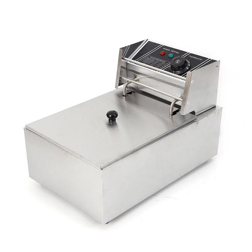 TOOL1SHOoo 1700W Electric Deep Fryer 6L Commercial Stainless Steel Restaurant Fry Basket US