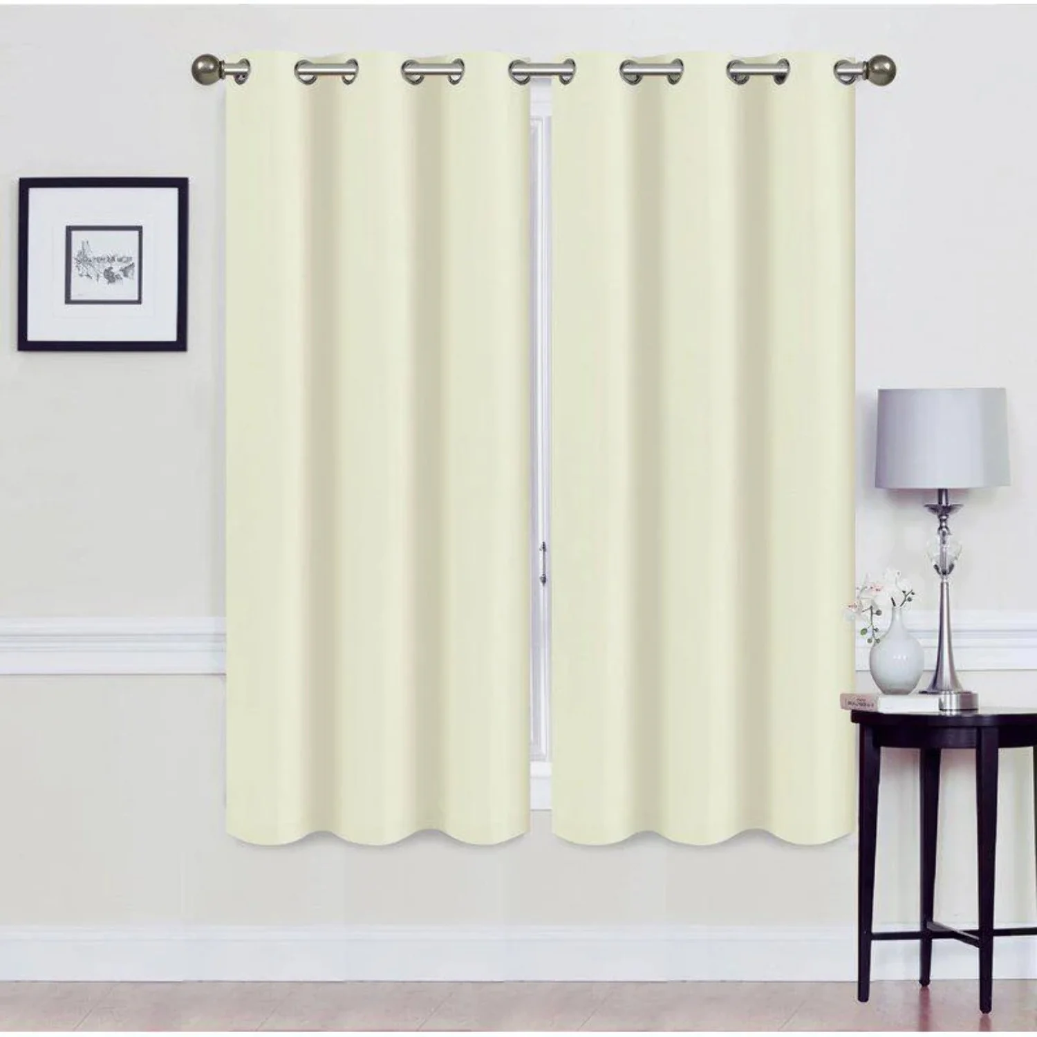 Set of 2: Foam-Backed Blackout Grommet Curtain Panel