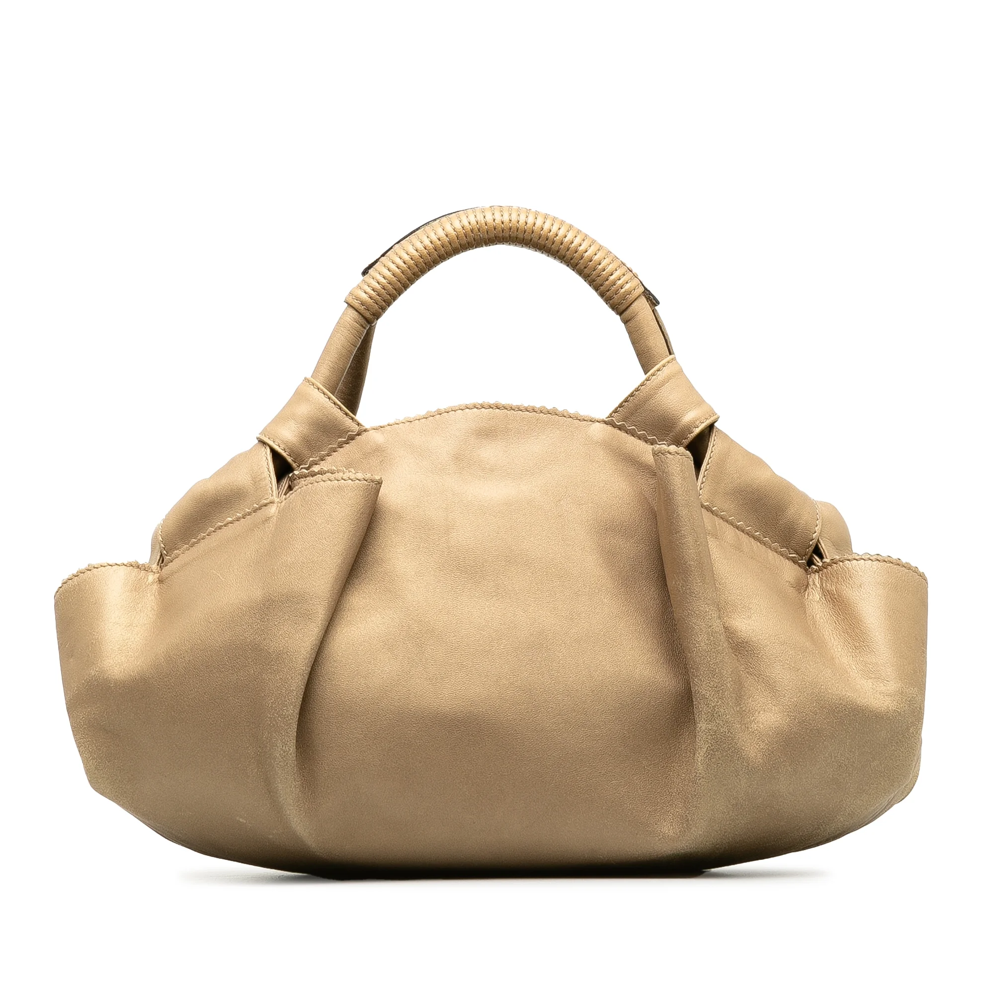 Pre-Owned Authenticated Loewe Nappa Aire Calf Leather Brown Handbag Top HandleBag Unisex (Fair)