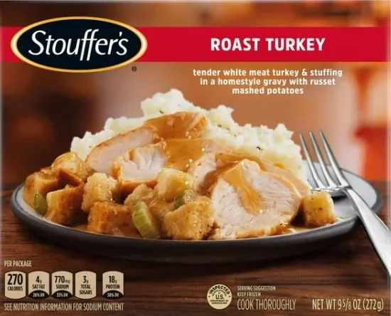 Stouffer's Variety Pack Classic Ketchup Glazed Meatloaf Meal, 9.875 oz/Roast Tender White Turkey Frozen Meal, 9.625 oz - Pack of 8