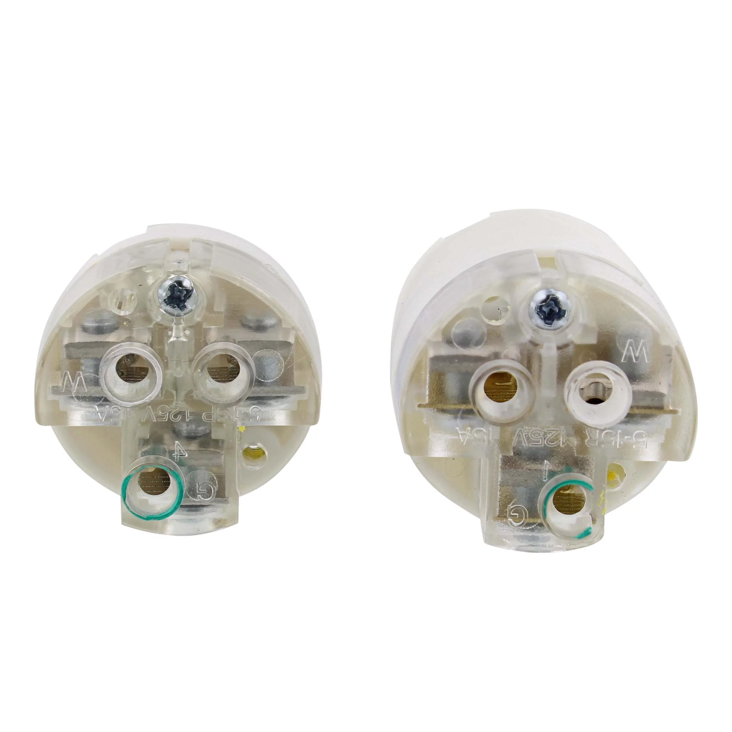 BISupply Electrical Plug Replacement - 125V 15 Amp Female and Male Plug End 5pk